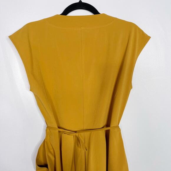 Athleta S Yellow Tuscan Gold Marlow Romper Featherweight Stretch Woven Faux Wrap - Picture 6 of 12